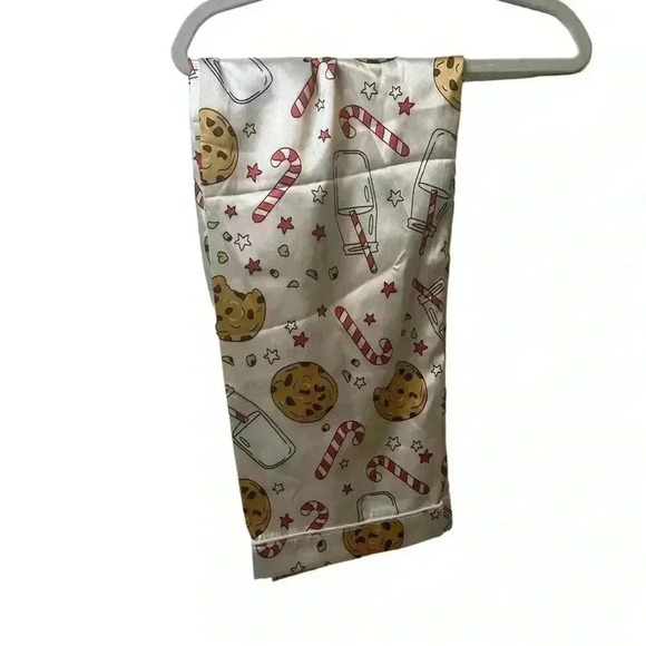 Christmas PJ Set, Candy Cane Cookie Print Long Sleeve Tops w/ Pants - Picture 4 of 4